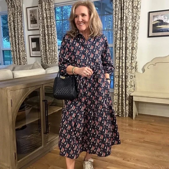 NWT! Anthropologie The Bettina Tiered Shirt Dress by Maeve - Size SMALL PETITE🍍 - Picture 9 of 10